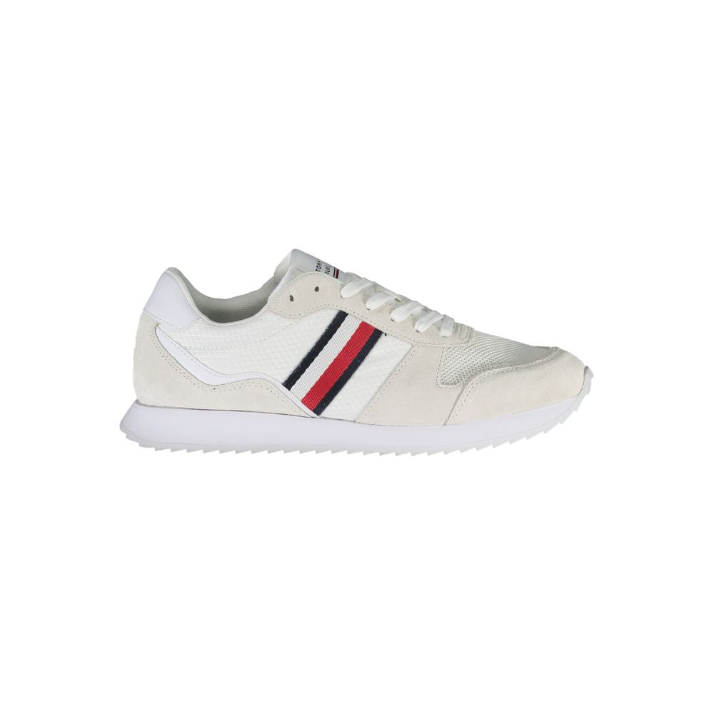 Tommy Hilfiger – Weiße Polyester-Sneaker für Herren