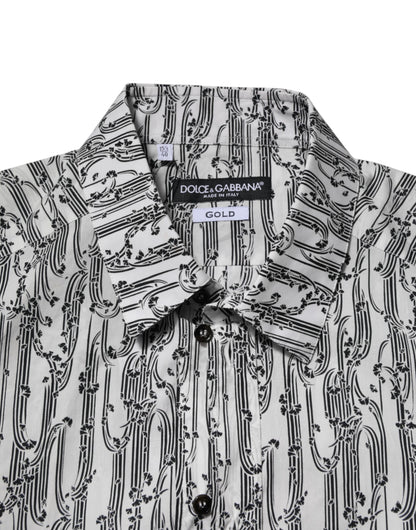 Dolce &amp; Gabbana – Lässiges Langarmhemd mit Blumenmuster in Weiß