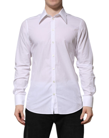 Dolce & Gabbana White Cotton Long Sleeves Dress Shirt