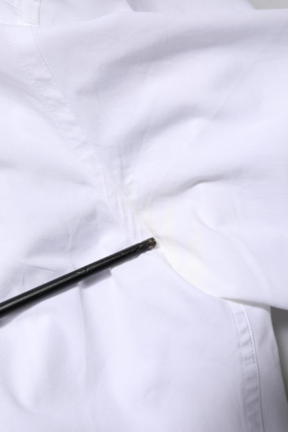 Dolce &amp; Gabbana Weißes Baumwoll-GOLD-Langarmhemd für Herren