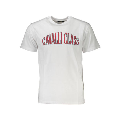 Cavalli Class Weißes Herren-T-Shirt aus Baumwolle