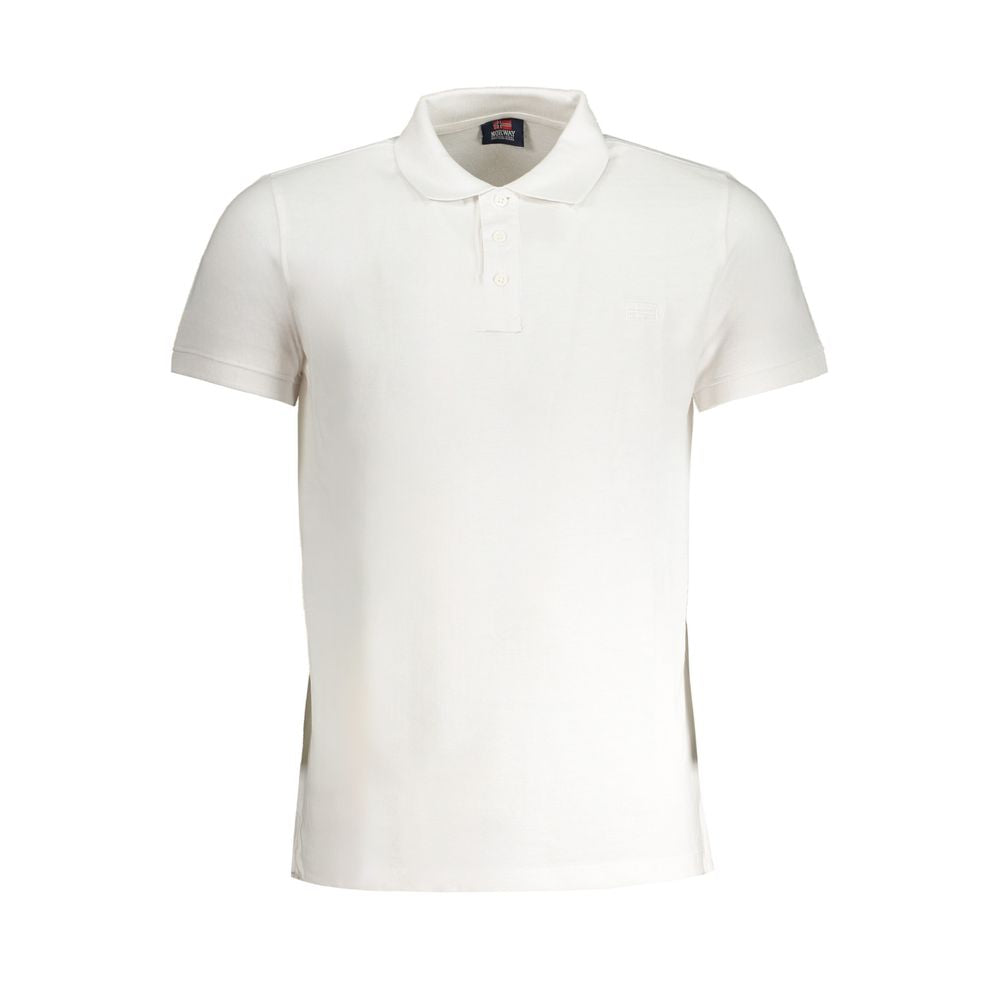 Norwegen 1963 Weißes Baumwoll-Poloshirt