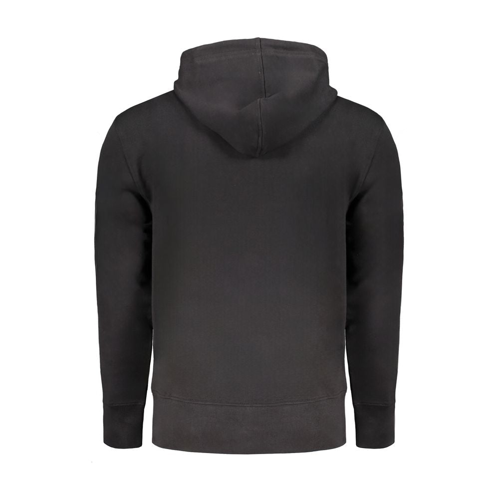 Calvin Klein – Schwarzer Herrenpullover aus Baumwolle mit Kapuze und Mitteltaschen