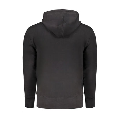 Calvin Klein – Schwarzer Herrenpullover aus Baumwolle mit Kapuze und Mitteltaschen