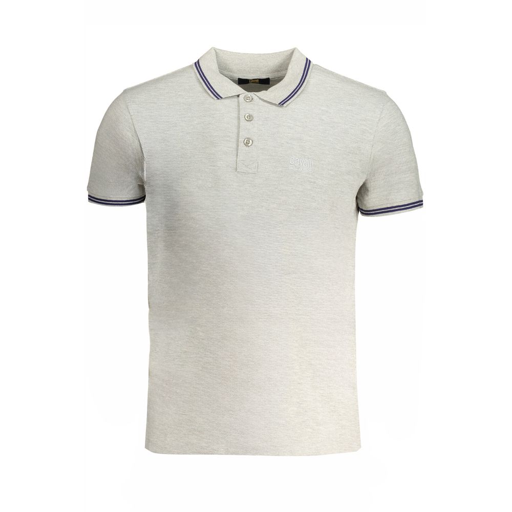 Cavalli Class Herren Poloshirt aus brauner Baumwolle