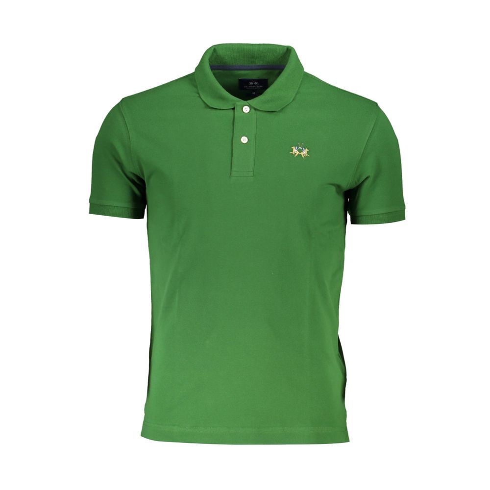 La Martina Elegantes, grünes Slim-Fit-Polo mit Kontrastdetails