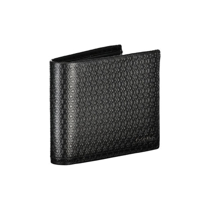 Calvin Klein – Elegante, zweifach gefaltete Brieftasche aus schwarzem Leder mit RFID-Block