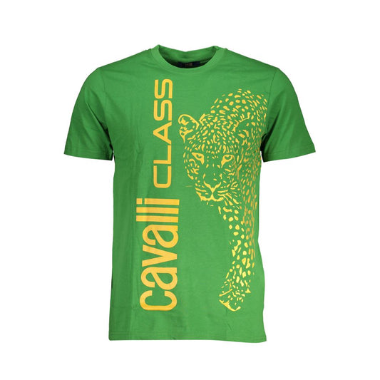 Grünes Baumwoll-T-Shirt der Cavalli Class
