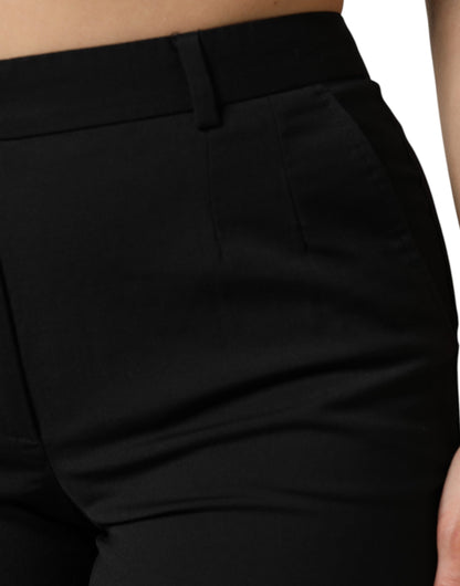 Dolce &amp; Gabbana Schwarze, hoch taillierte, konisch zulaufende STAFF-Hose