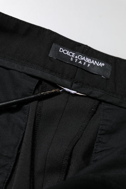 Dolce &amp; Gabbana Schwarze, hoch taillierte, konisch zulaufende STAFF-Hose