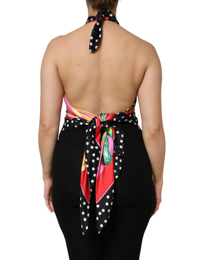 Dolce &amp; Gabbana – Mehrfarbiges Neckholder-Crop-Top für Party und Abend