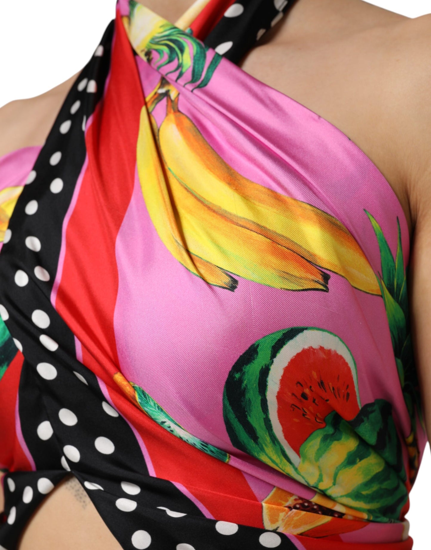 Dolce &amp; Gabbana – Mehrfarbiges Neckholder-Crop-Top für Party und Abend