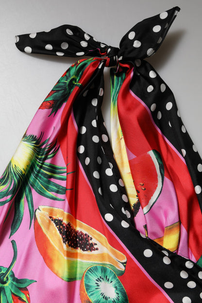 Dolce &amp; Gabbana – Mehrfarbiges Neckholder-Crop-Top für Party und Abend