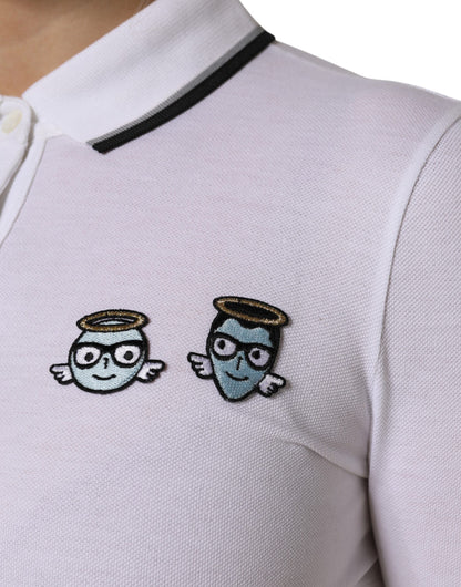 Dolce &amp; Gabbana – Weißes Poloshirt aus Baumwolle mit kurzen Ärmeln und Kragen