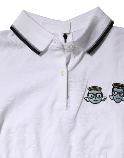 Dolce &amp; Gabbana – Weißes Poloshirt aus Baumwolle mit kurzen Ärmeln und Kragen