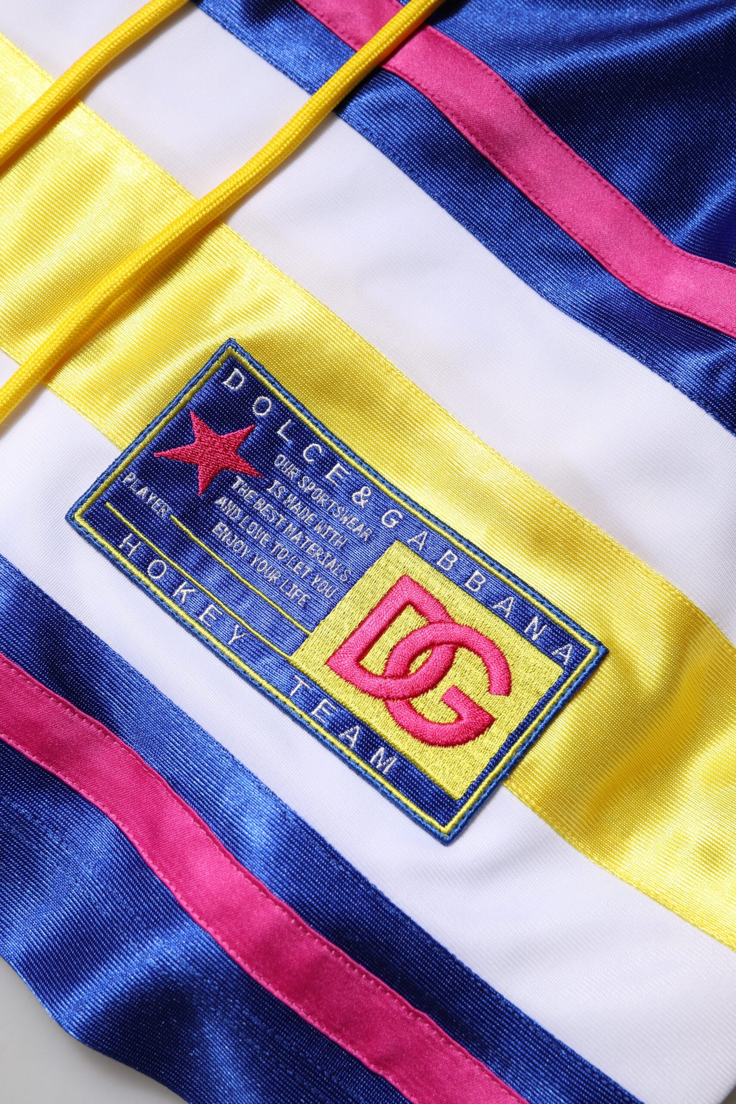 Dolce &amp; Gabbana – Mehrfarbiges Polyester-Oberteil mit langen Ärmeln und V-Ausschnitt