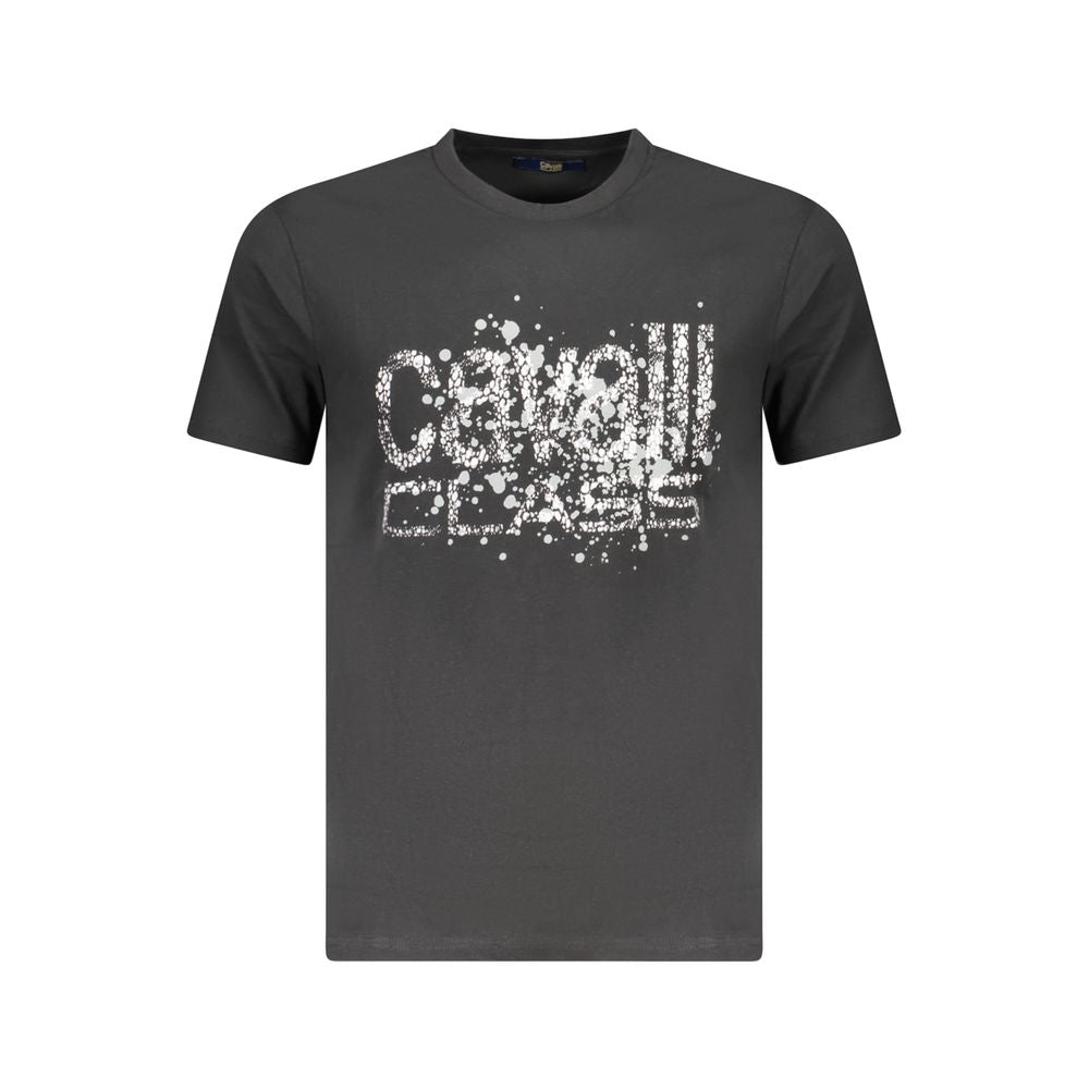 Cavalli Class Schwarzes Herren-T-Shirt aus Baumwolle