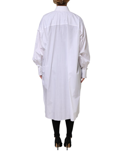 Dolce &amp; Gabbana – Weißes Baumwollhemd mit Kragen und langen Ärmeln