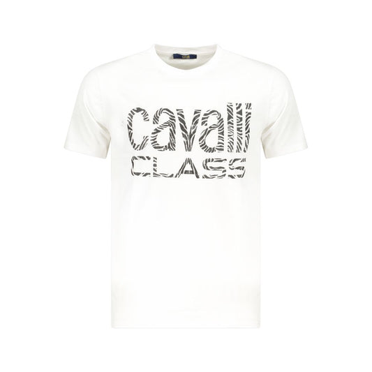 Cavalli Class White Cotton Men T-Shirt