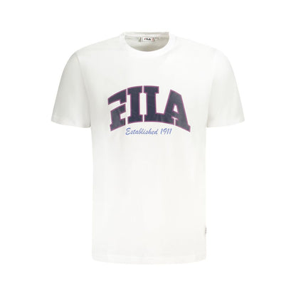Fila – Weißes Baumwoll-T-Shirt für Herren