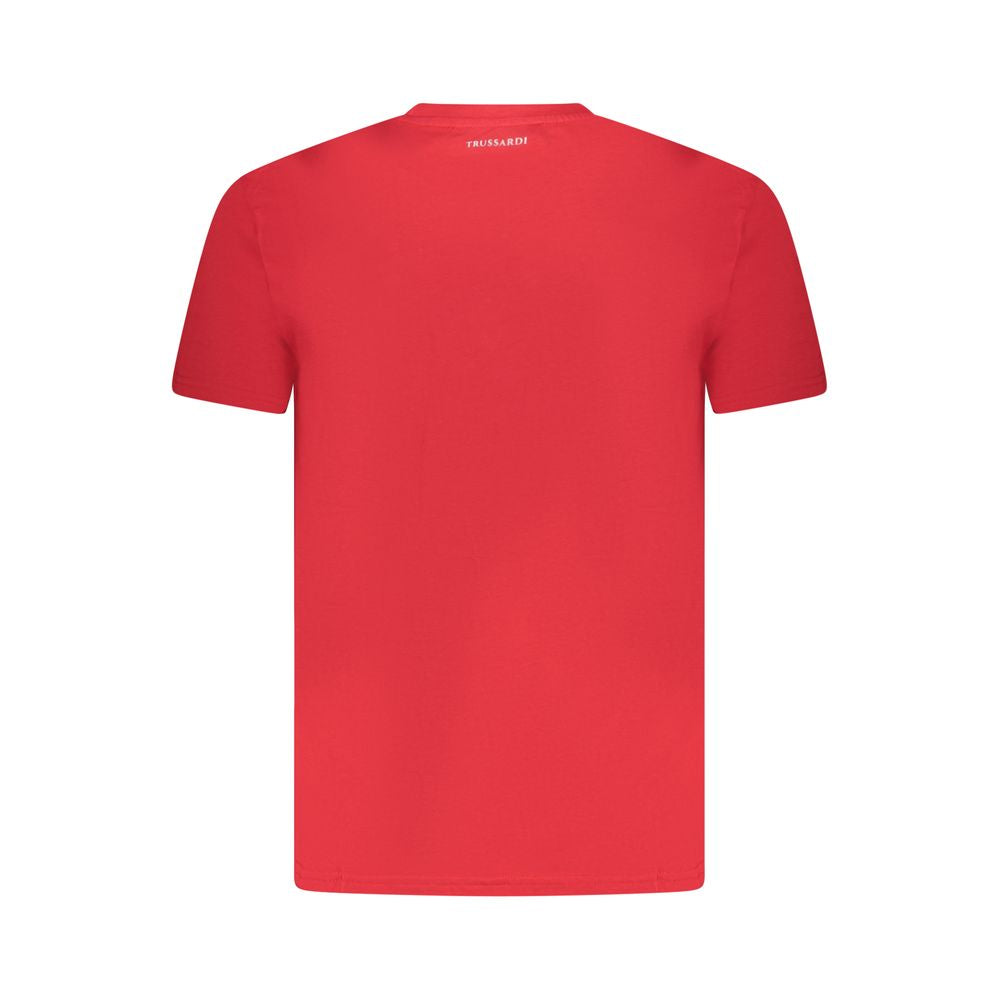 Trussardi Rotes Herren-T-Shirt aus Baumwolle