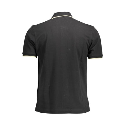 La Martina Schwarzes Herren-Poloshirt aus Baumwolle