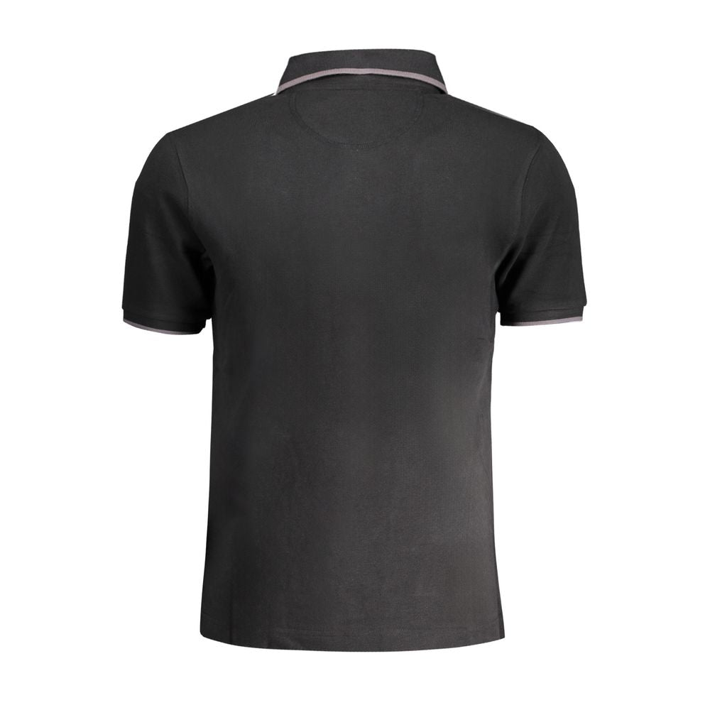 La Martina Schwarzes Herren-Poloshirt aus Baumwolle