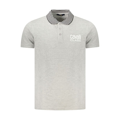 Cavalli Class Poloshirt aus grauer Baumwolle