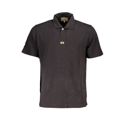 La Martina Elegantes schwarzes Baumwoll-Poloshirt Regular Fit