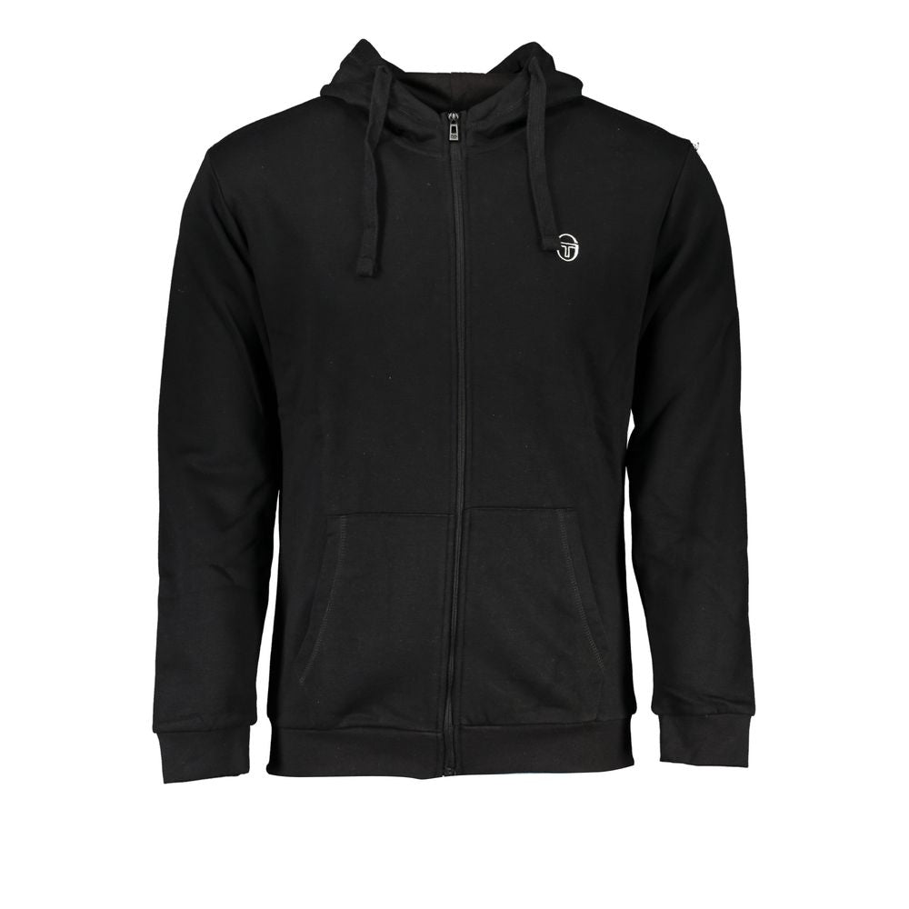 Sergio Tacchini Herren-Kapuzenpullover aus schwarzer Baumwolle
