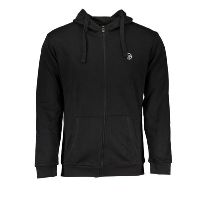 Sergio Tacchini Herren-Kapuzenpullover aus schwarzer Baumwolle