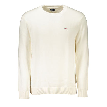 Tommy Hilfiger – Schicker weißer Baumwollpullover mit Rundhalsausschnitt