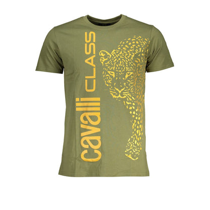 Grünes Baumwoll-T-Shirt der Cavalli Class