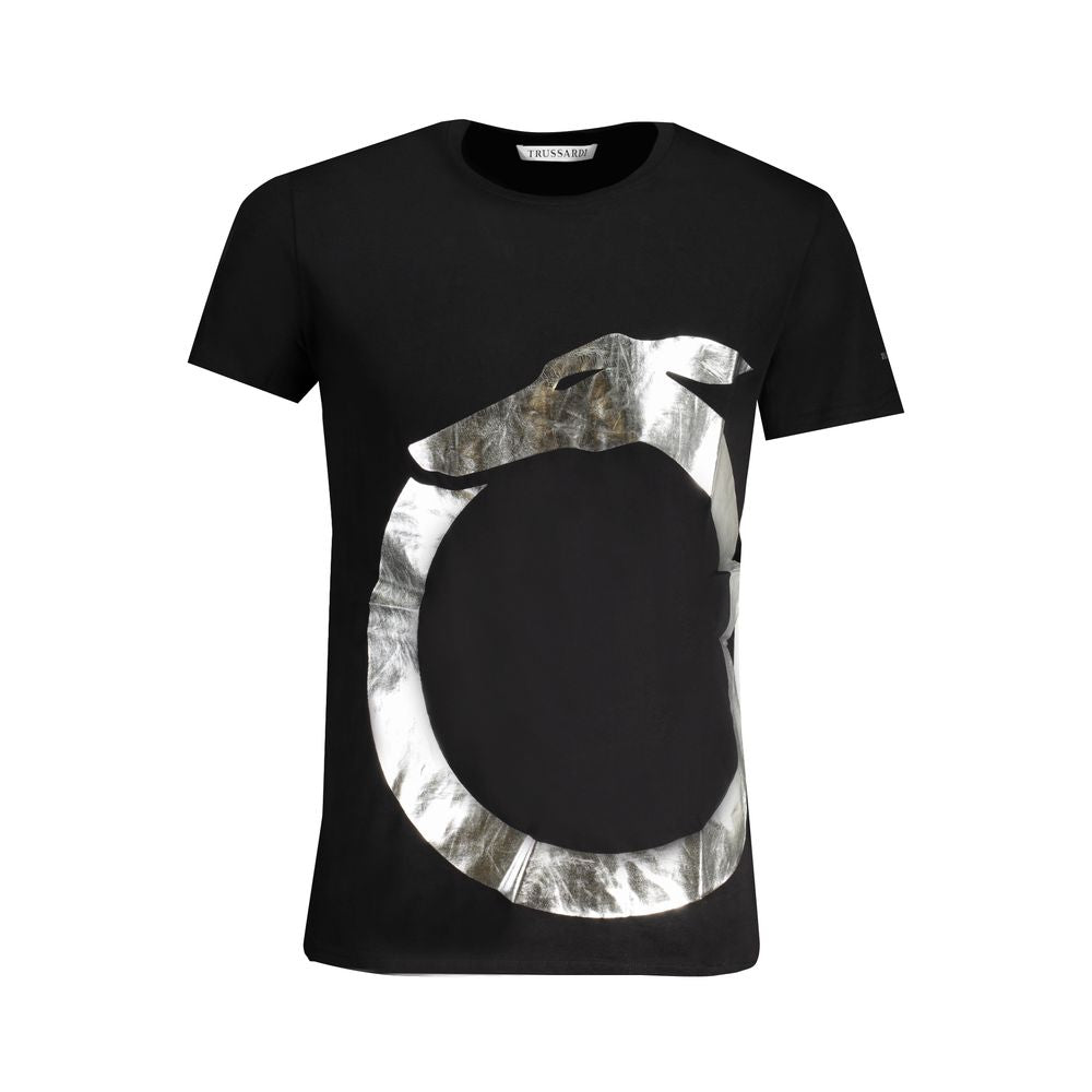Trussardi Schwarzes Baumwoll-T-Shirt