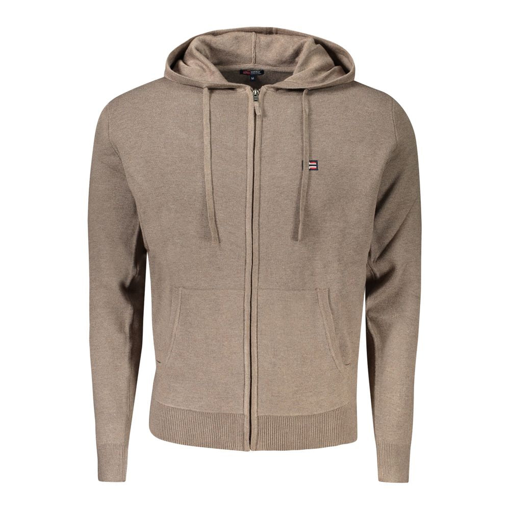 Norway 1963 Braune Polyamid-Strickjacke für Herren