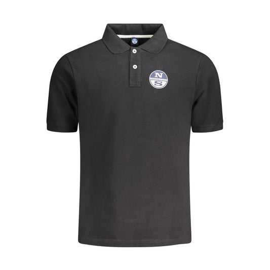 North Sails Herren-Poloshirt aus schwarzer Baumwolle