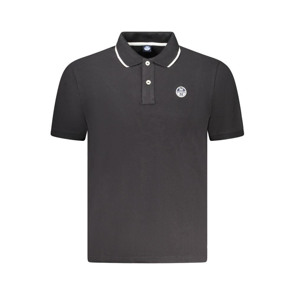 North Sails Herren-Poloshirt aus schwarzer Baumwolle