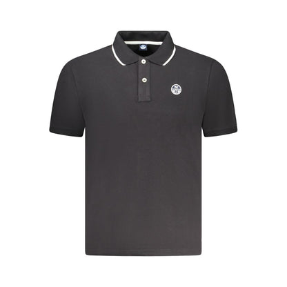 North Sails Herren-Poloshirt aus schwarzer Baumwolle