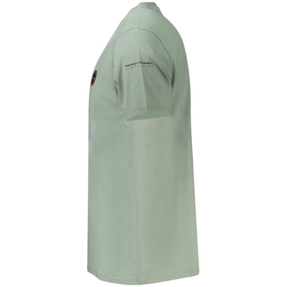 Napapijri Grünes Herren-T-Shirt aus Baumwolle