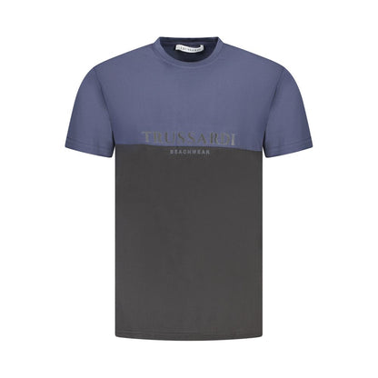 Trussardi Blaues Herren-T-Shirt aus Baumwolle