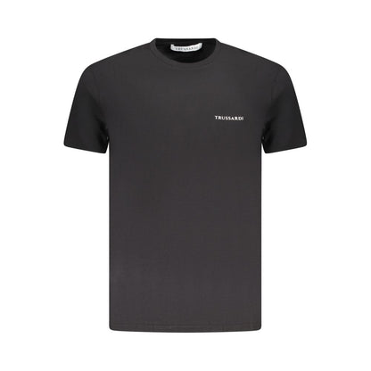 Trussardi Schwarzes Herren-T-Shirt aus Baumwolle