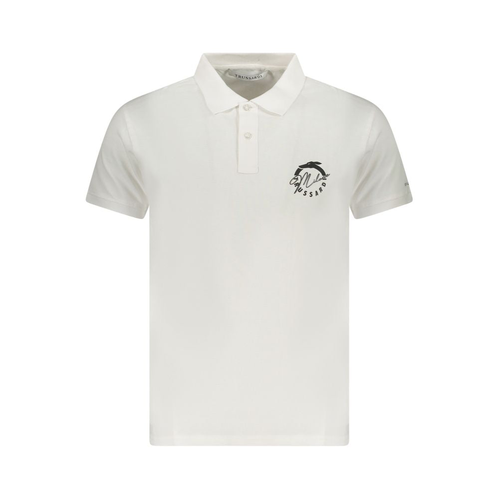 Trussardi Weißes Poloshirt aus Baumwolle für Herren