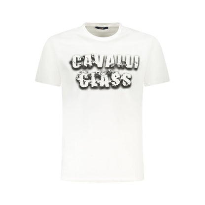 Cavalli Class Weißes Herren-T-Shirt aus Baumwolle