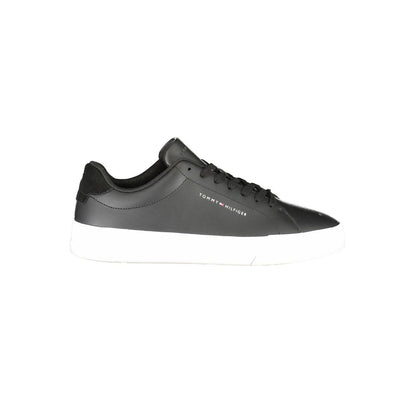 Tommy Hilfiger – Schwarze Leder-Sneaker für Herren