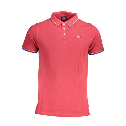 Norwegen 1963 Rotes Poloshirt aus Baumwolle für Herren