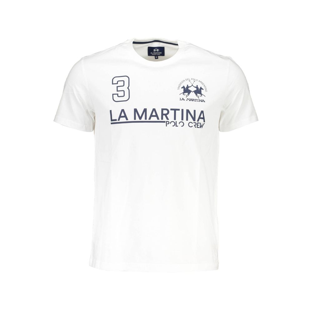La Martina Weißes Baumwoll-Herren-T-Shirt