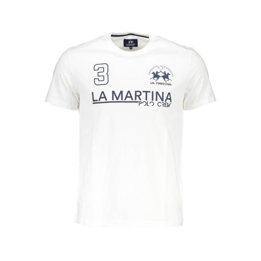 La Martina Weißes Baumwoll-Herren-T-Shirt