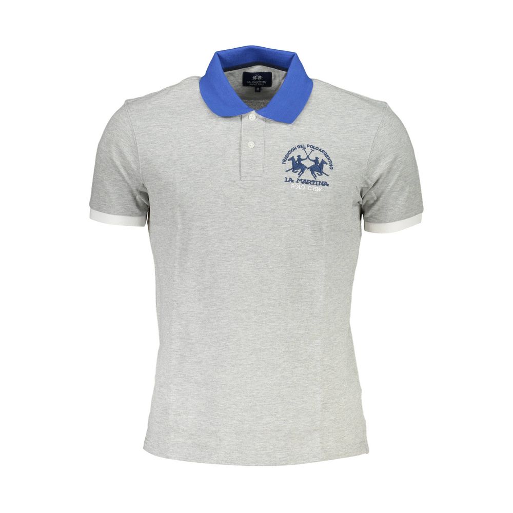 La Martina Herren Poloshirt aus brauner Baumwolle