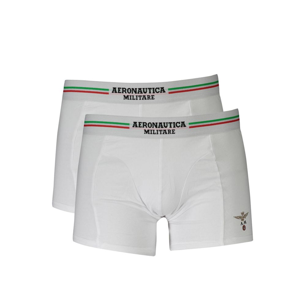 Aeronautica Militare White Cotton Men's Boxer Briefs
