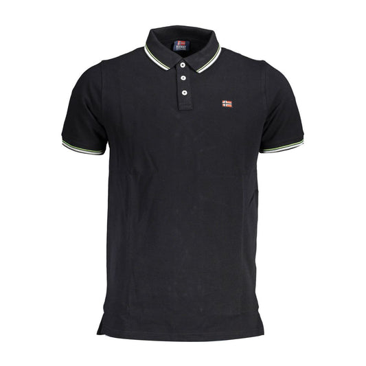 Norwegen 1963 Schwarzes Poloshirt aus Baumwolle für Herren